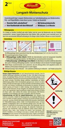 Aeroxon Langzeit Mottenschutz - 2 Stück -Compo Verkäufe Aeroxon20Langzeit Mottenschutz 35831 H01