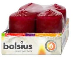 Bolsius Stumpenkerze - Bordeaux-rot - 60 X 40 Mm - 4 Stück