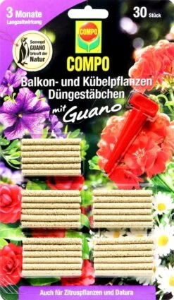 Bestseller 17 Compo Balkon- Und Kübelpflanzen Düngestäbchen Mit Guano - 30 Stück