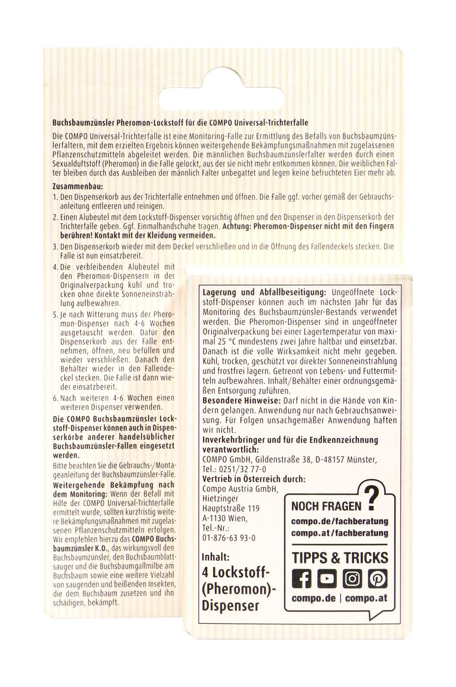 Compo Bio Buchsbaumzünsler Lockstoff - 3 Stück 2 Compo Bio Buchsbaumzünsler Lockstoff - 3 Stück - Image 2