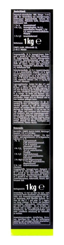Compo Bio Naturdünger Guano - 1 Kg 8 Compo Bio Naturdünger Guano - 1 Kg -Compo Verkäufe Compo20Bio20Naturduenger20Guano 45225 R01