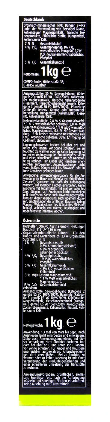 Compo Bio Naturdünger Guano - 1 Kg 3 Compo Bio Naturdünger Guano - 1 Kg - Image 3