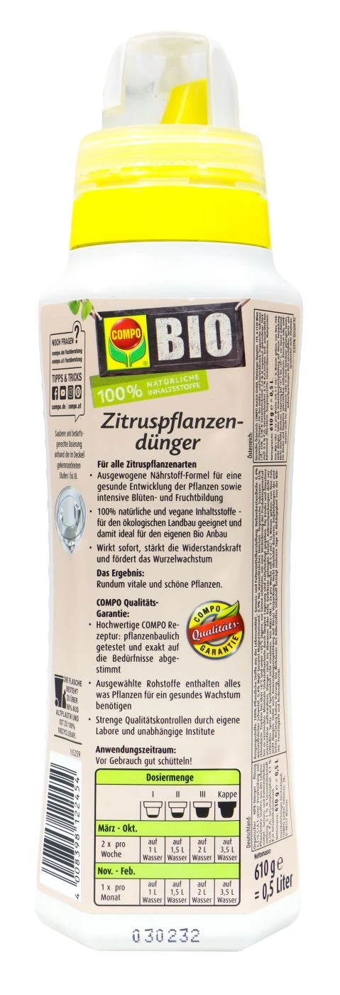 Compo Bio Zitruspflanzendünger - 0,5 L 2 Compo Bio Zitruspflanzendünger - 0,5 L - Image 2