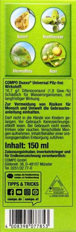 Compo Duaxo Universal Pilz-frei - 150 Ml -Compo Verkäufe Compo20Duaxo20Universal20Pilz frei 31148 L01