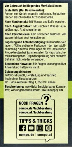 Compo Bio Insekten-frei Neem - 75 Ml -Compo Verkäufe Compo20Insektenfrei20Neem 31226 L01