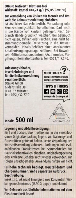 Compo Nativert Blattlaus-frei - 0,5 L -Compo Verkäufe Compo20Nativert20Blattlausfrei 33812 L01