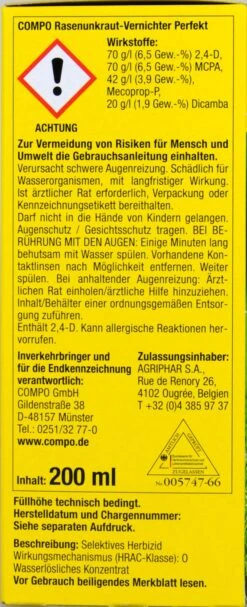 Compo Rasenunkraut-Vernichter Perfekt - 200 Ml -Compo Verkäufe Compo20Rasenunkraut Vernichter20Perfekt 31831 L01