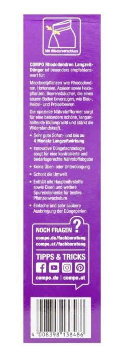 Compo Rhododendron Langzeit-Dünger - 0,85 Kg -Compo Verkäufe Compo20Rhododendronduenger 31716 L01