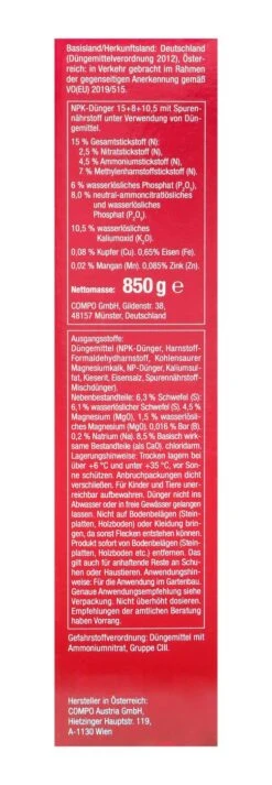 Compo Rosen Langzeit-Dünger - 0,85 Kg -Compo Verkäufe Compo20Rosenduenger 31829 R01