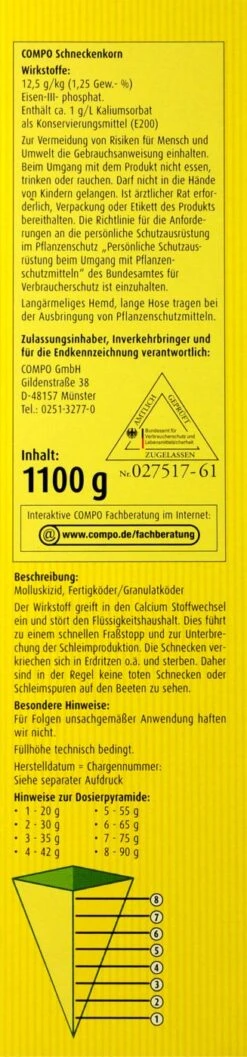 Compo Schneckenkorn - 1,1 Kg -Compo Verkäufe Compo20Schneckenkorn 31314 R01