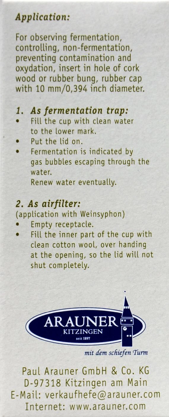 Kitzinger Gäraufsatz Hobby 1 Kitzinger Gäraufsatz Hobby