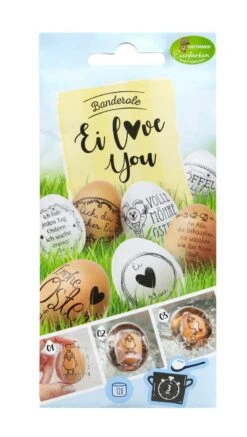 Heitmann Eierfarben Eierbanderole Ei Love You - 12 Banderolen