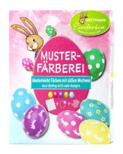 Heitmann Eierfarben Musterfärberei - 3 Sticker + Schablonen + 5 Farben