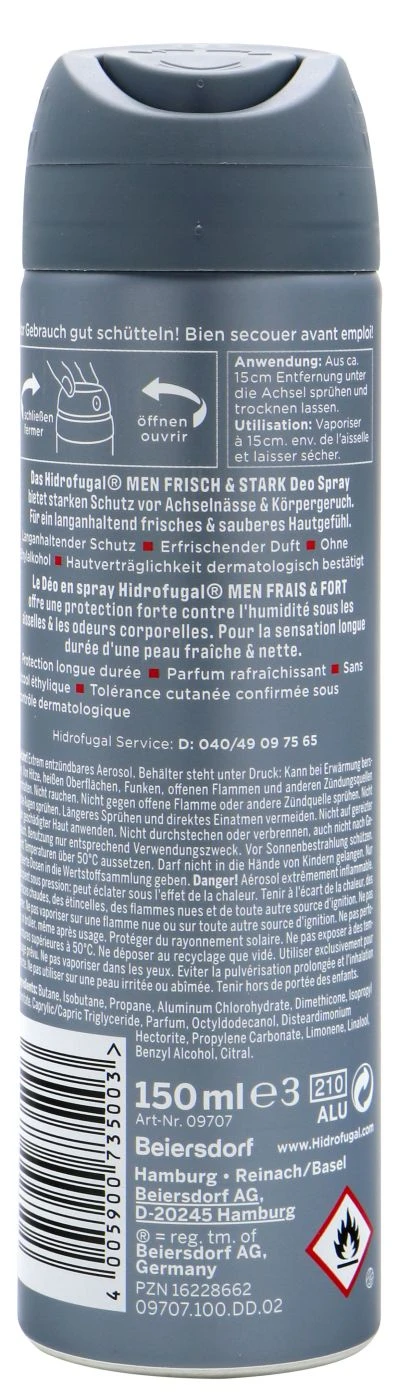 Hidrofugal Men Deo Spray Frisch & Stark - 150 Ml 2 Hidrofugal Men Deo Spray Frisch & Stark - 150 Ml - Image 2