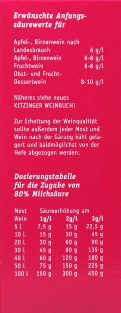Kitzinger Milchsäure 80 % - 125 G -Compo Verkäufe Milchsaeure 15148 L01