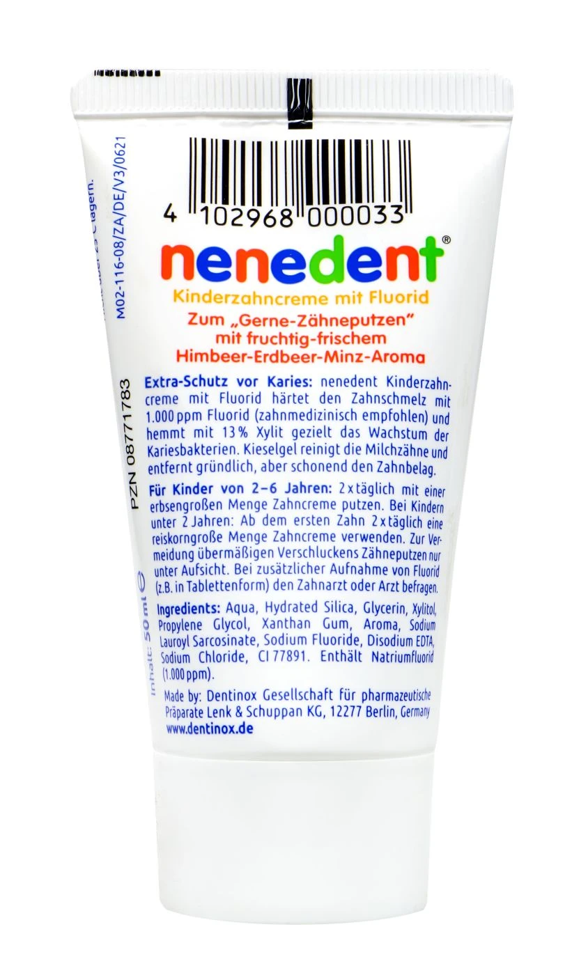 Nenedent Kinder Zahncreme Mit Fluor - 50 Ml 2 Nenedent Kinder Zahncreme Mit Fluor - 50 Ml - Image 2