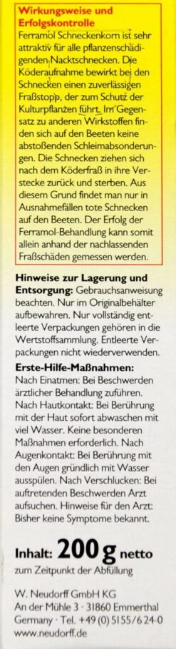 Neudorff Ferramol Schneckenkorn - 200 G -Compo Verkäufe Neudorff20Ferramol20Schneckenkorn 32716 L01