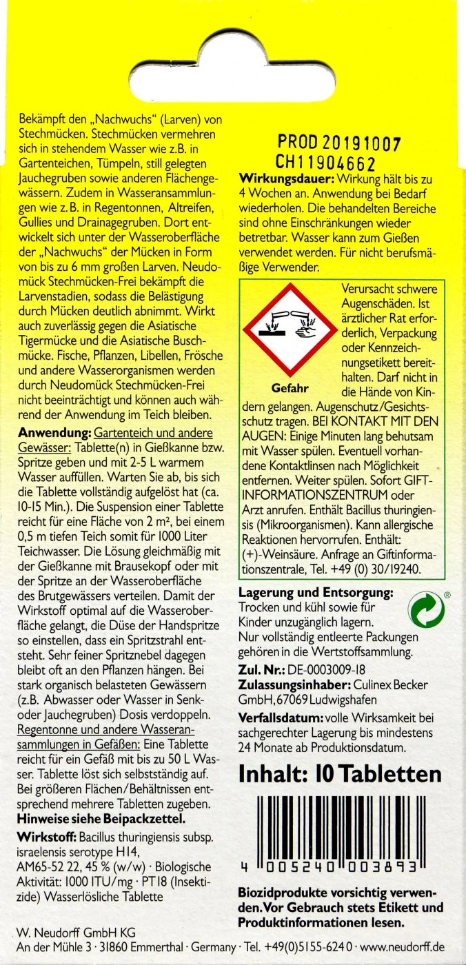 Neudorff Neudomück Stechmücken-Frei - 10 Stück 2 Neudorff Neudomück Stechmücken-Frei - 10 Stück - Image 2