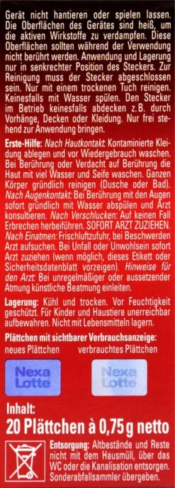 Nexa Lotte Mücken- Und Gelsenstecker Ultra Nachfüllpack - 20 Stück -Compo Verkäufe Nexa20Lotte20Muecken 20und20Gelsenstecker 32332 L01