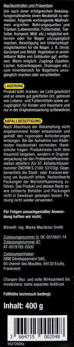 Protect Home Ratten Getreideköder - 0,4 Kg -Compo Verkäufe Protect20Home20Ratten20Getreidekoeder 38714 L01