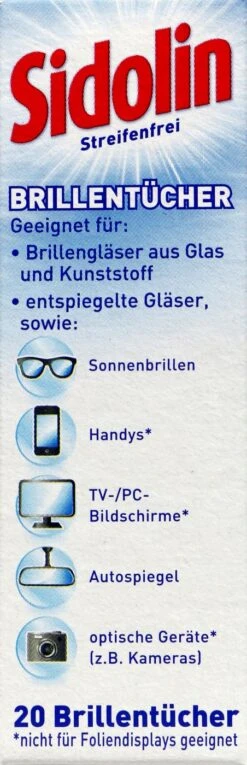 Sidolin Brillenputztuch - 20 Stück -Compo Verkäufe Sidolin20Brillenputztuch 24810 L01