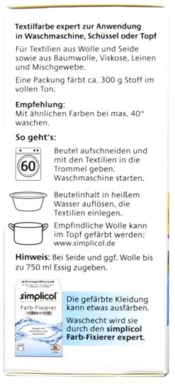 Simplicol Expert Südsee-Türkis Textilfarbe - 1711 - 150 G -Compo Verkäufe Simplicol20Expert20Suedsee Tuerkis20Textilfarbe 27106 L01