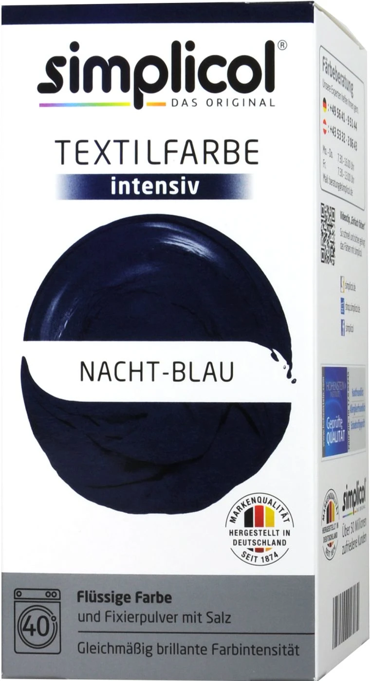 Simplicol Intensiv Nacht-Blau Textilfarbe - 1808 1 Simplicol Intensiv Nacht-Blau Textilfarbe - 1808