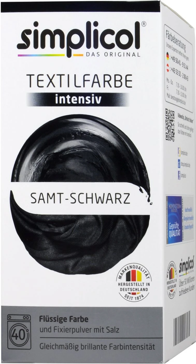 Simplicol Intensiv Samt-Schwarz Textilfarbe - 1818 1 Simplicol Intensiv Samt-Schwarz Textilfarbe - 1818