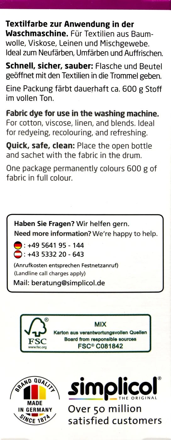 Simplicol Intensiv Sinnliche Beere Textilfarbe - 1806 4 Simplicol Intensiv Sinnliche Beere Textilfarbe - 1806 - Image 4